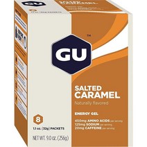 GU Energy 오리지날 스포츠 뉴트리션 에너지 젤 솔티드 캐러멜 8개입, Salted Caramel