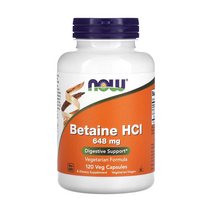 NOW Foods 나우푸드 베타인 HCI 위산보충제 648mg 120캡슐
