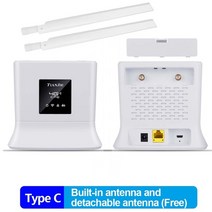lte라우터 휴대용 와이파이 라우터 포켓파이 잠금 해제 4g 2.4g 무선 wifi 고 이득 안테나 모뎀 300mbps 모바일 핫스팟 cpe 동글 + sim 카드 슬롯 rj45, 라이트 버전_CPE906-유형 C