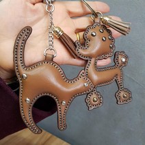 로스킨 동물캐릭터 반제품(소가죽) 강아지 곰 사슴 고양이 토끼 가죽공예 DIY 패키지, 민자밤색슈나우져