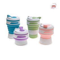 접이식 실리콘 텀블러 폴딩컵 4색 350ml / Ø88xH63-145mm / 154g, 상품선택, 블루