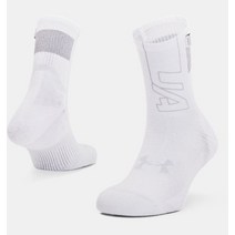 [언더아머 본사]유니섹스 UA Armour Dry 런 크루 삭스 1361156-100, White-S