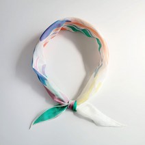 [자체제작] 아리 Color Play Wing 린넨실크 미니마름모 스카프 (그린)