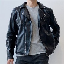 남성 검정색 멋쟁이 라이더자켓 가죽점퍼 여행 코디 양 남자 가을 야상