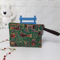 민서 데일리 수제 고급 순면 다용도 클러치 & 납작 파우치 말로 그린