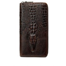 크로커다일형 프레스 소가죽장 지갑 커피 악어 가죽조[wallet][crocodile] (coffee) []