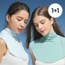 1+1 아이스 목폴라 골프 스포츠 공갈목티 쿨넥카라, 그레이+블루