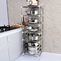 유민플러스 조립식 메탈 다용도 수납 선반, 원와이드6단