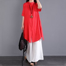 봄 여름 여성 루즈핏 셔츠 바지 투피스세트 개량 퓨전 한복 C1290