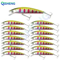 [QISHENG] 플로팅 미노우 하드베이트 배스미노우 루어낚시 쏘가리 서스펜딩 15개입/세트, 붉은 점 레이저, BJ-6.9g