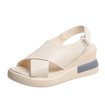 Z3JC 여성 웨지 캐주얼 토오픈 송편 통굽 샌들