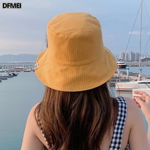 스트라이프 후드 여성 일본계 문예 벙거지 야외 나들이 패션 선캡 봄여름 스타일