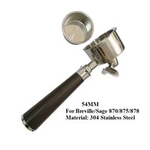 더블 스파우트 분할 portafilter 54mm 필터 홀더 sage breville 870878879 바구니 포함 바텀리스 커피 머신, 탬퍼 매트 1홀