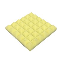 흡음스펀지 흡음 방음 소음 방진 패드 soundproof sponge 1224pcs 30x30x5cm 피라미드 어쿠스틱 폼 흡수 절연 처리 패널 스폰지 벽 패널, 노란색, 12개
