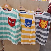 [코코리따]광명점 가을 최신상 MARVEL 오각 포켓 티셔츠 아이언맨 스파이더맨 켑틴 아메리카 CELA219M1