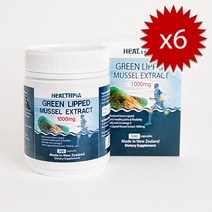 헬스피아 고농축 초록입홍합 1000mg 500캡슐 + 100캡슐 추가증정, 6개