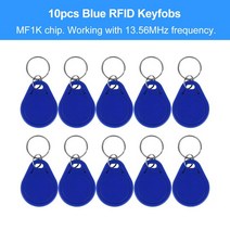 rfid복사기 태그 13.56MHz 액세스 제어 카드 RFID 키 fobs NFC 토큰 MF1K S50 IC 체인 ABS 방수 10 피스, [01] Blue Key fobs, 01 Blue Key fobs