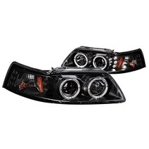 AnzoUSA 121303 블랙 투명/앰버 G2 듀얼 프로젝터 헤드라이트 포드 머스탱용 - (쌍으로 판매) 424966