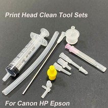 호환용 프린트 헤드 유지 보수 수리 청소 액체 키트 염료 잉크 캐논 HP 엡손 용 도구 세트, [04] 11pcs, 04 11pcs