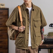 기타 여름신상 아메리칸 빈티지 카고 멀티포켓 반팔 재킷
