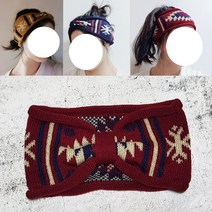 와이드 스노우보드 리본 2way 헤어밴드 넓은 반다나 터번