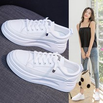 패션 트렌드 여성 화이트 슈즈 학생 가벼운 러닝화/통굽구두/보드화/캐주얼 신발 통기 키높이 신발/여성용 스니커즈 추천 20대 30대 40대