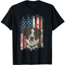 브랜드없음 보더 콜리 American USA Flag 4th Of July Dog T 셔츠