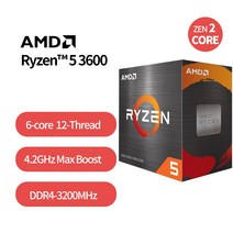 New Box AMD Ryzen 5 3600 3.6 GHz 6 코어 12 스레드 CPU 프로세서 7NM 65W L3 = 32M 100-000000031 소켓, 한개옵션0