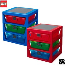 [LEGO] 레고 스토리지 3단 수납함 서랍형 정리함 2종 레고 3단 수납장 장난감, 3단서랍형 _블루