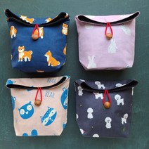 [DIY] 끈주머니만들기 단추 생리대파우치 여성파우치만들기 시바견 외 디자인선택