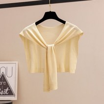 스카프 숄 니트 어깨 걸치는 레이어드 페이크 가디건봄과 가을 단색 작은 목도리 여름 야외 에어컨 룸 보호대 그물 레드 매듭 셔츠 여성용 고급형