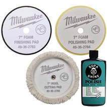 미국발송 밀워키 Milwaukee 버퍼 폴리셔 자동차 버퍼 및 폴리셔 키트 - 자동차 디테일링을 위한 자동차 왁스 버퍼 - 17.8cm(7인치) 버퍼 패드 - 폴리싱 패드 - 버핑
