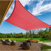 세모마트 그늘막 천막 선쉐이드 차광막, PU, 사각 3x4m, 브릭레드