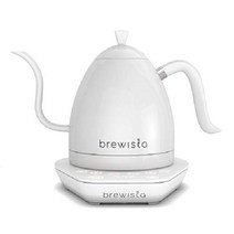 Brewista Artisan Electric Gooseneck Kettle 1리터 푸어 오버 커피용 차 브루잉 주전자, 올 화이트
