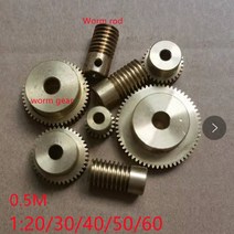 베벨기어 감속기 변속기 황동 웜 기어 120 130 140 150 전기 모터 웜로드 세트 1 0.5M 160, [05] 60T  gear bore 6, [05] worm rod bore 3.17, 1개