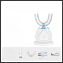 마우스피스 자동 치솔 U자형 화이트닝 핸즈프리 음파진동칫솔, 화이트