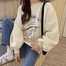모노위크 고품질보장 드로잉 여성 루즈핏 양기모 맨투맨
