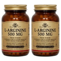 솔가 L-아르기닌 500mg 베지터블 캡슐, 100개입, 2개입