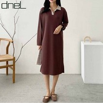 드넬 노버튼카라원피스DWO23022A