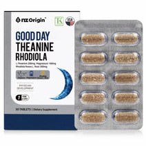 엔젯오리진 굿데이 테아닌 로디올라 1350mg X 30정 홍경천 마그네슘 포함 스트레스 완화 영양 타블렛, 30정 x 8개
