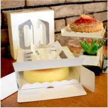 미니타르트박스(종이백색) 2개 / 140x140x45mm/접이식박스