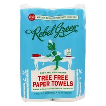 Rebel Green Tree Free 대나무 종이 타월 거대한 롤 2개 0.7kg(1.5파운드)