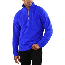 ToBeInStyle 남성용 스마트 앤 클래시 폴라 플리스 쿼터 지퍼 풀오버 버건디 Medium, Royal Blue