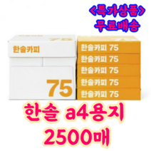 한솔제지 인쇄용지 프린터용지 사무용지 복사용지 75g A4 2500매