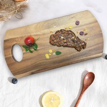 LOVFIR 도마 스테이크 트레이 캠핑용 나무도마