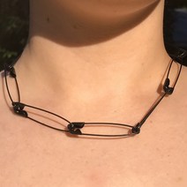 옷핀목걸이 하라주쿠 스타일 빈티지 기하학 다크 블랙 안전 핀 칼라 초카 여성 패션 힙합 쥬얼리 여성 남성 펑크 목걸이