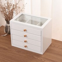 악세사리보관함 목걸이 귀걸이 주얼리 케이스 나무 보석 상자 투명 서랍 반지 팔찌 정리함 트레이 디스플레이 액세서리 보관, D