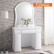 퍼스웰 웨이브 자연무늬목 도장마감 화장대BS_013, 화이트