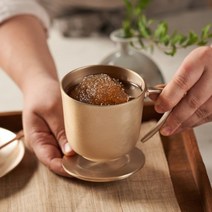 [리퍼] 광명유기 방짜 유기 뚜껑 머그컵, 단품, 1개