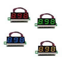 고압검전기 0.28 인치 dc led 디지털 전압계 0-100v 전압 측정기 자동차 모바일 전원 전압 테스터 감지기 12v 빨간색 녹색 파란색 노란색, dc0-100v 세 줄